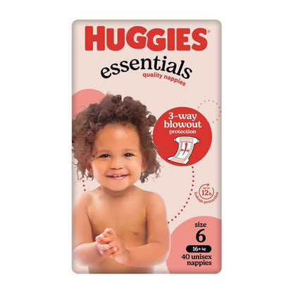 Huggies Essentials Size 6 16kg & Over 40 Nappies