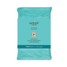 WotNot Natural Organic Sensitive Facial Wipes 2x25 Pack