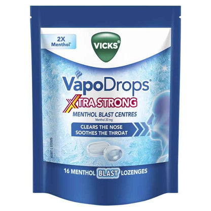 Vicks VapoDrops Xtra Strong Menthol Blast 16 Lozenges