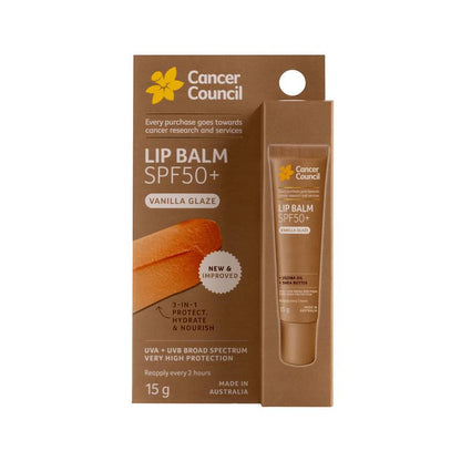 Cancer Council Lip Balm SPF50+ Vanilla Glaze 15g
