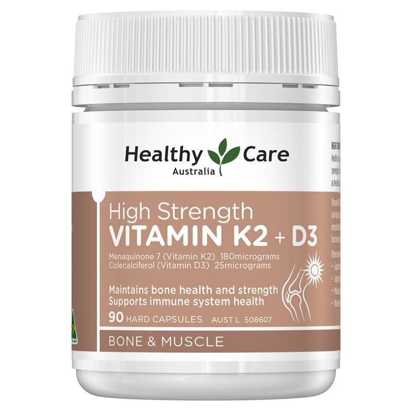 Healthy Care High Strength Vitamin K2 + D3 90 Capsules