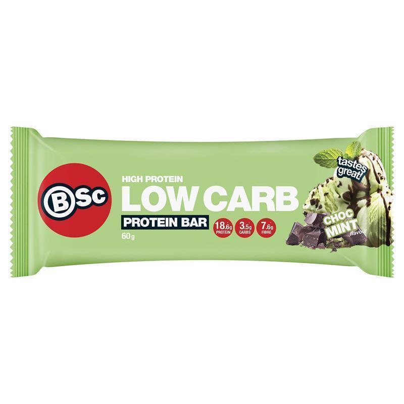 BSc High Protein Low Carb Bar Choc Mint 60g