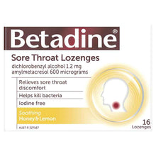 Betadine Sore Throat Lozenges Soothing Honey & Lemon Flavour 16 Pack