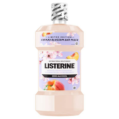 Listerine Zero Alcohol Antibacterial Mouthwash Limited Edition Cherry Blossom and Peach 500mL