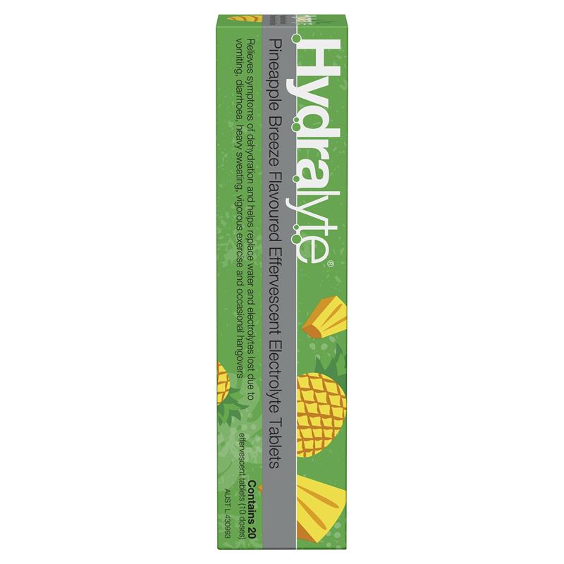Hydralyte Electrolyte Effervescent Pineapple 20 Tablets