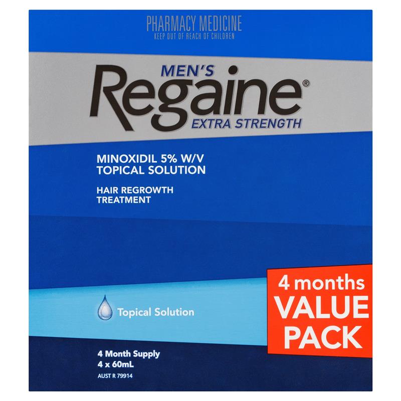 Regaine Mens 5% Minoxidil Solution Hair Regrowth Treatment 4 x 60ml