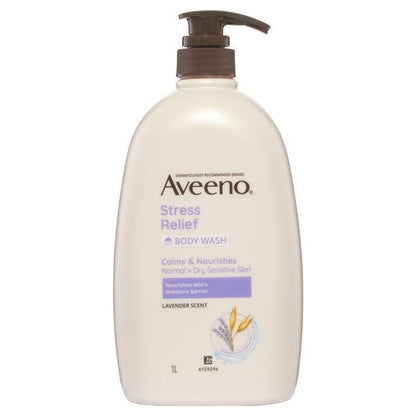 Aveeno Stress Relief Hydrating Lavender Scent Body Wash 1L - GimmeNow