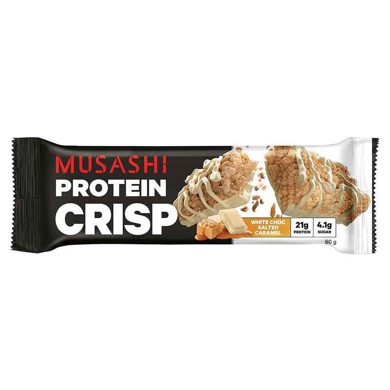 Musashi Protein Crisp Bar White Choc Salted Caramel 60g