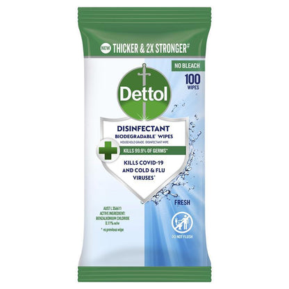 Dettol Disinfectant Wipes Fresh 100 Pack