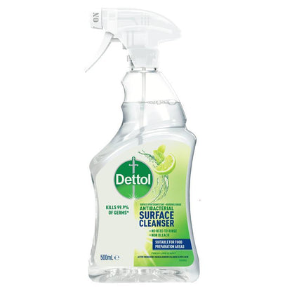 Dettol Surface Cleanser Antibacterial Lime & Mint Trigger 500ml