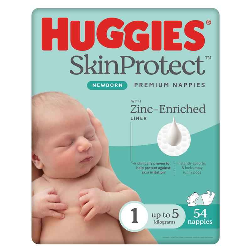 Huggies Ultimate Nappies Size 1 Newborn-5kg Bulk 54 Pack