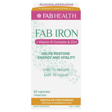 Fab Iron + Vitamin B Complex and Zinc 60 Capsules