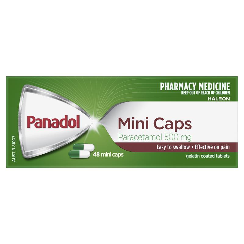 Panadol Paracetamol Pain Relief Mini Capsules 48 Capsules