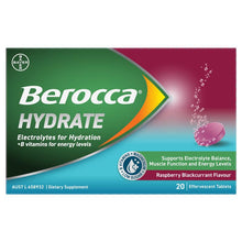 Berocca Hydrate Raspberry Blackcurrant 20 Effervescent Tablets - GimmeNow