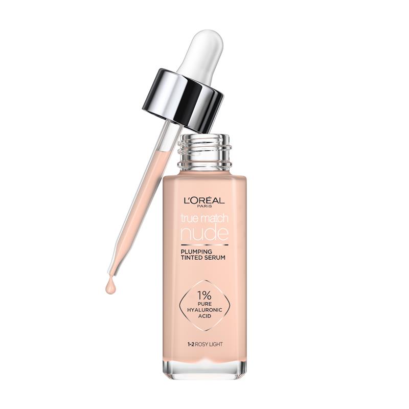 L'Oreal Paris True Match Nude Plumping Tinted Serum Foundation Rosy Light 1-2