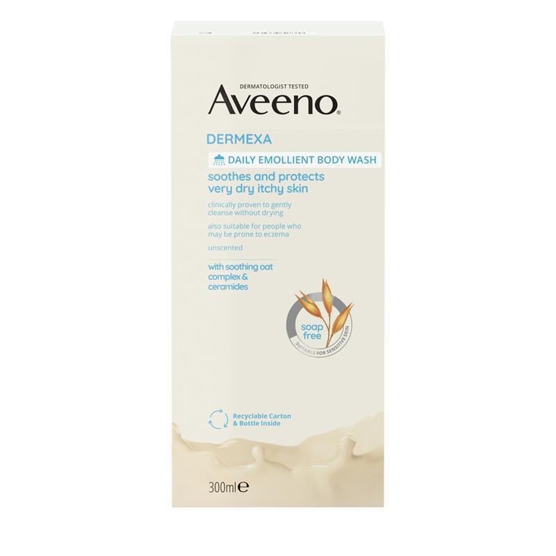 Aveeno Dermexa Daily Emollient Fragrance Free Body Wash 300ml