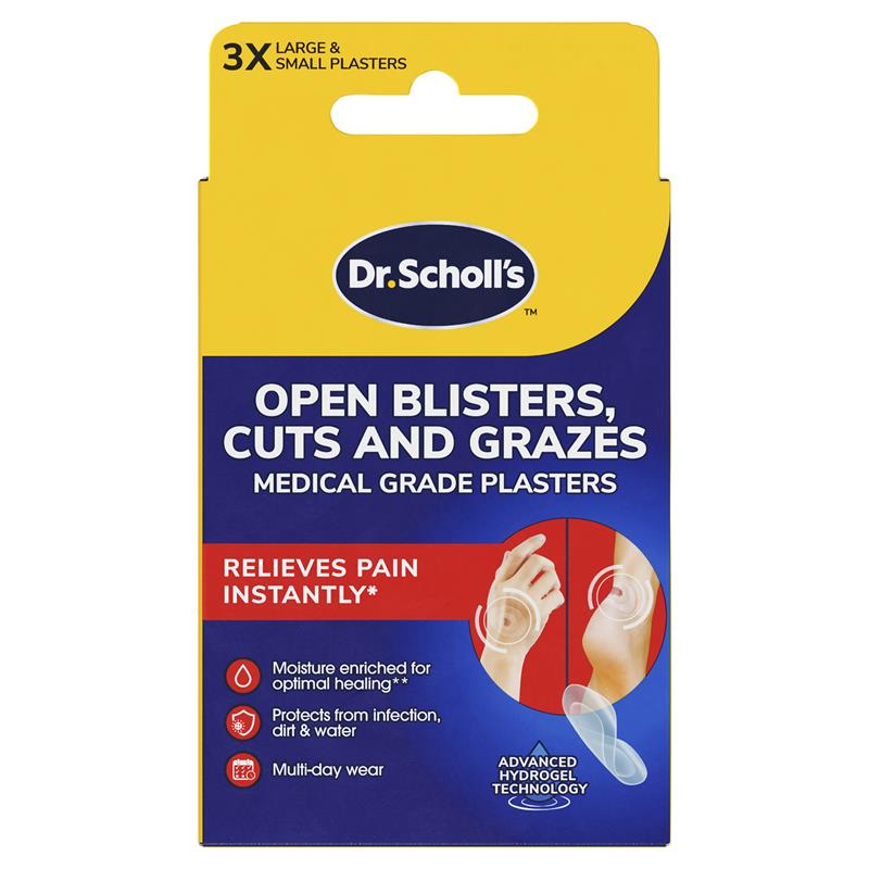 Dr.Scholls Open Blister Cuts and Graze Medical Grade Plaster 6 Pack