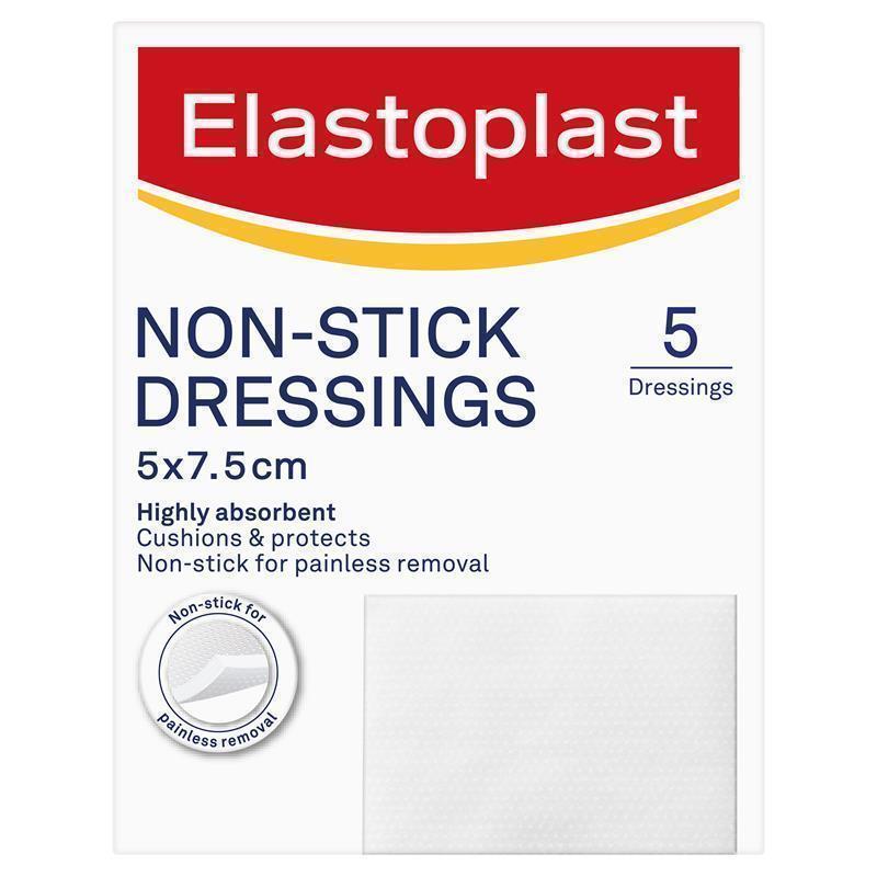 Elastoplast Non-Stick Wound Dressing 7.5cm x 5cm 5 Pack