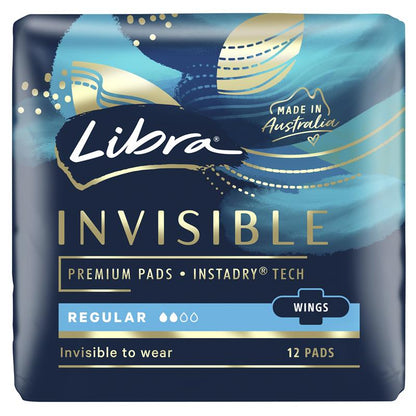 Libra Pads Invisible Body Fit with Wings Regular 12