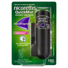 Nicorette Quit Smoking QuickMist Mouth Spray Cool Berry 150 Sprays (13.2mL x 1)