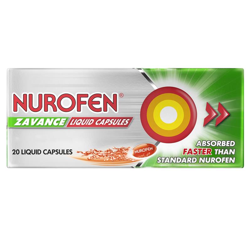 Nurofen Zavance Fast Pain Relief Liquid Capsules 200mg Ibuprofen 20 pack