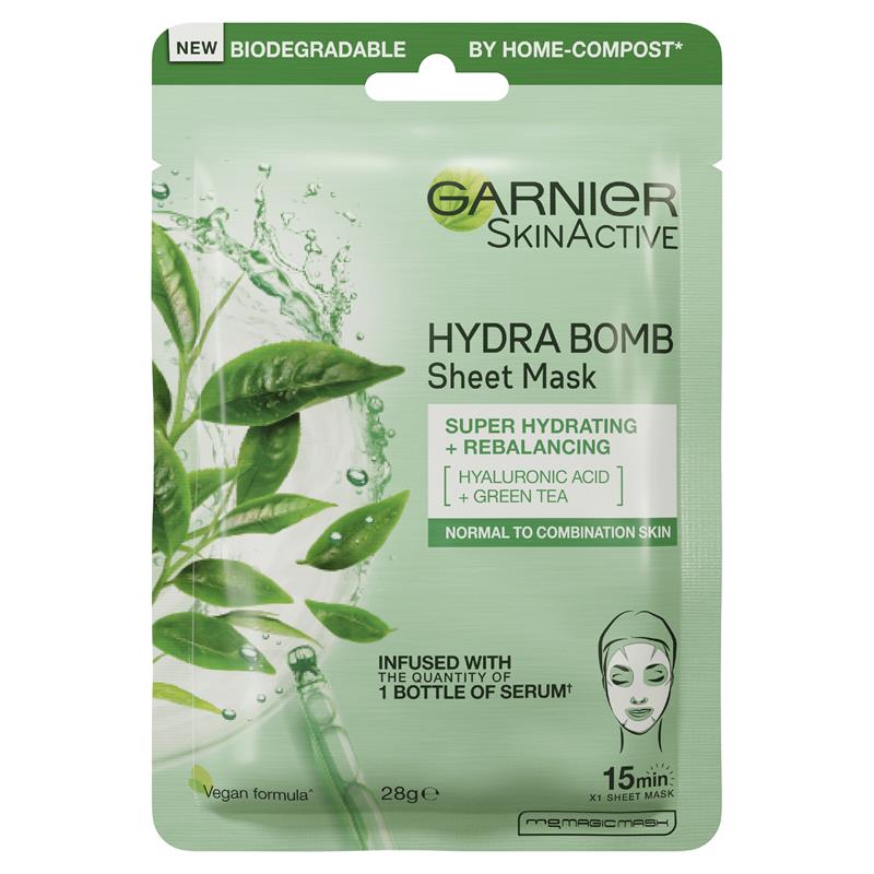 Garnier Hydra Bomb Hyaluronic Acid + Green Tea Sheet Mask