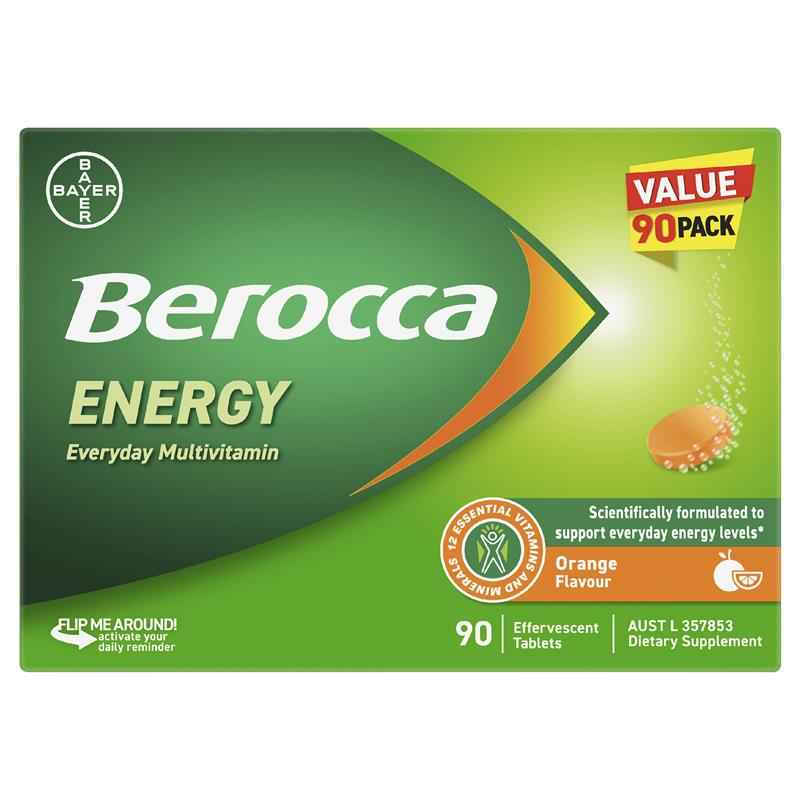 Berocca Energy Orange 90 Effervescent Tablets