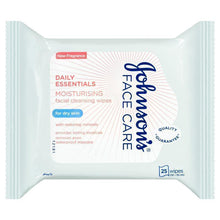 Johnson's Face Care Moisturising Facial Cleansing Wipes For Dry Skin 25 Pack