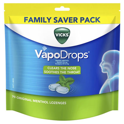 Vicks VapoDrops Original Menthol 70 Lozenges
