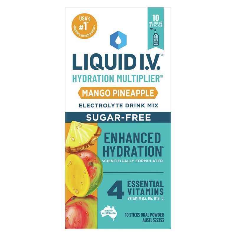 Liquid I.V. Hydration Sugar Free Mango Pineapple 10 Sachets