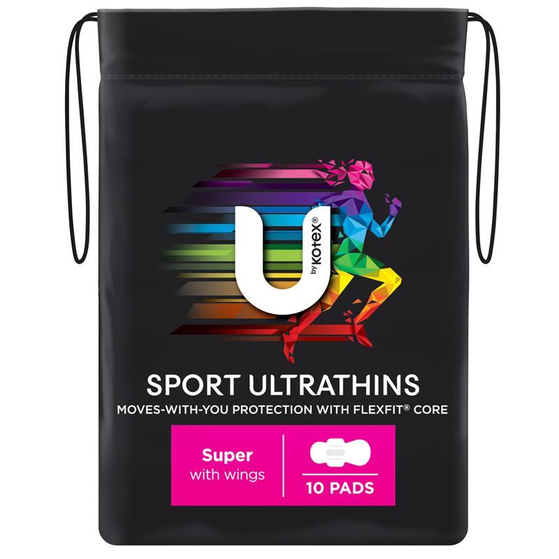 U by Kotex Sport Ultrathins Pads Super 10 Pack