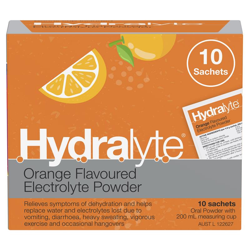 Hydralyte Electrolyte Powder Orange 4.9g x 10