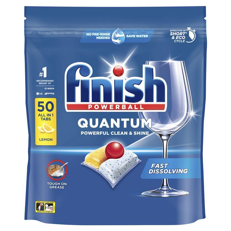 Finish Quantum Dishwashing Tablets Lemon 50 Pack