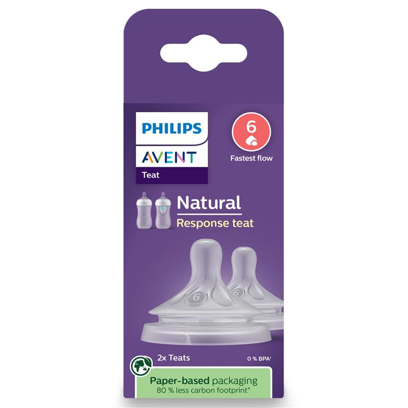 Avent Natural Response Teats 9 month+ Flow 6 2 Pack