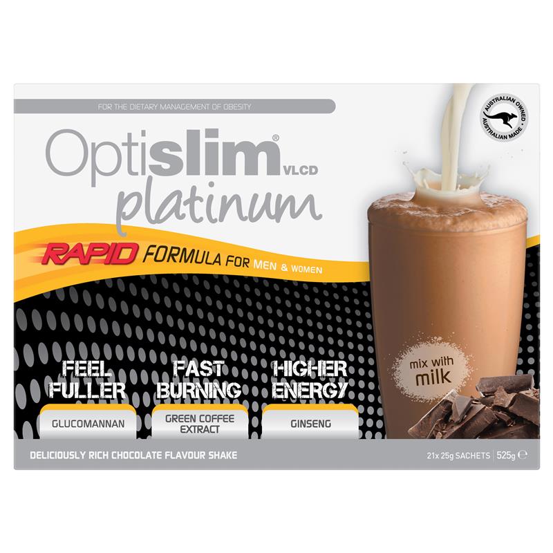 Optislim VLCD Platinum Chocolate Shake 21x25g Sachets