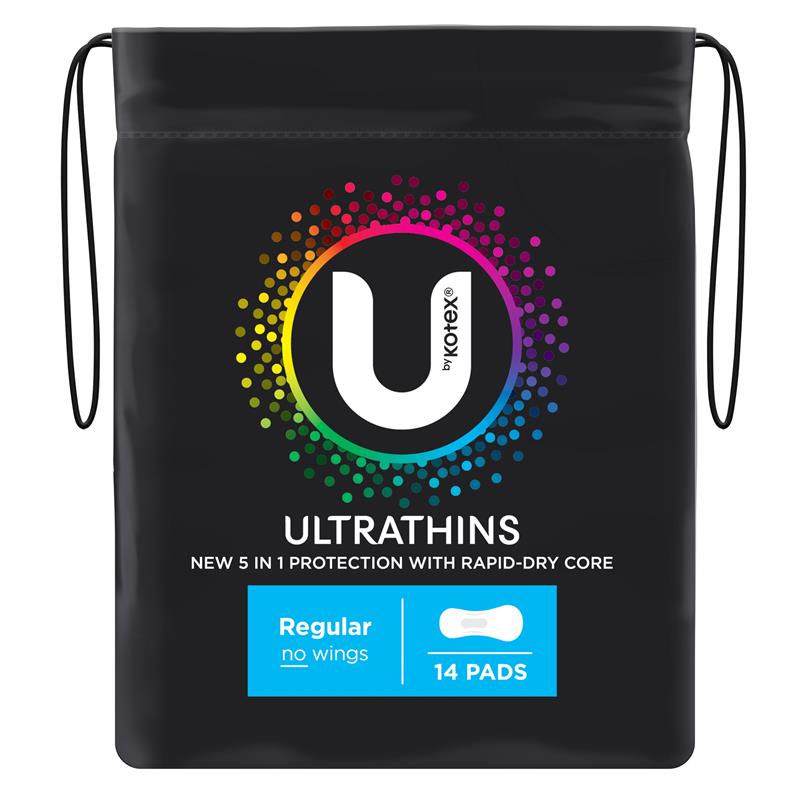 U By Kotex Ultrathins Pads Regular 14 Pack
