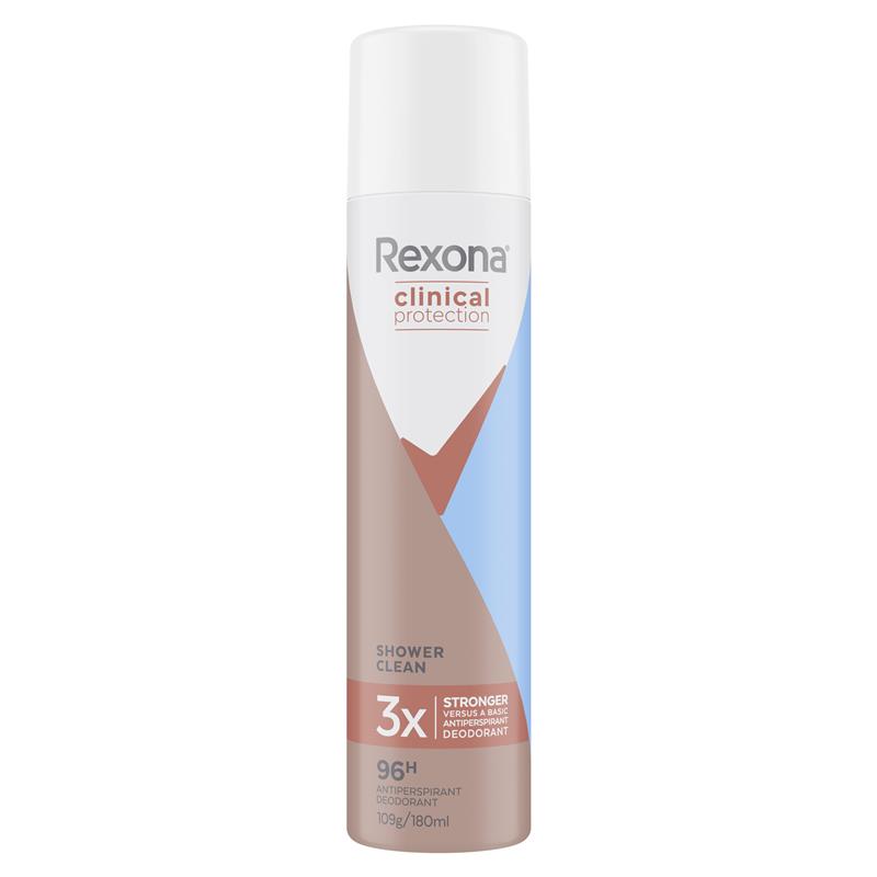 Rexona for Women Clinical Protection Antiperspirant Shower Clean 180ml - GimmeNow