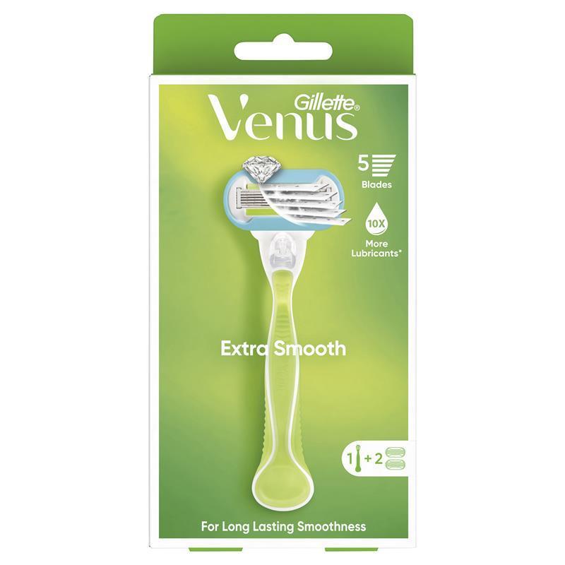 Gillette Venus Extra Smooth Razor Handle + 2 Blade Refills