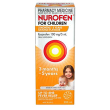 Nurofen For Children 3 months - 5 years Pain and Fever Relief 100mg/5mL Ibuprofen Orange 200mL