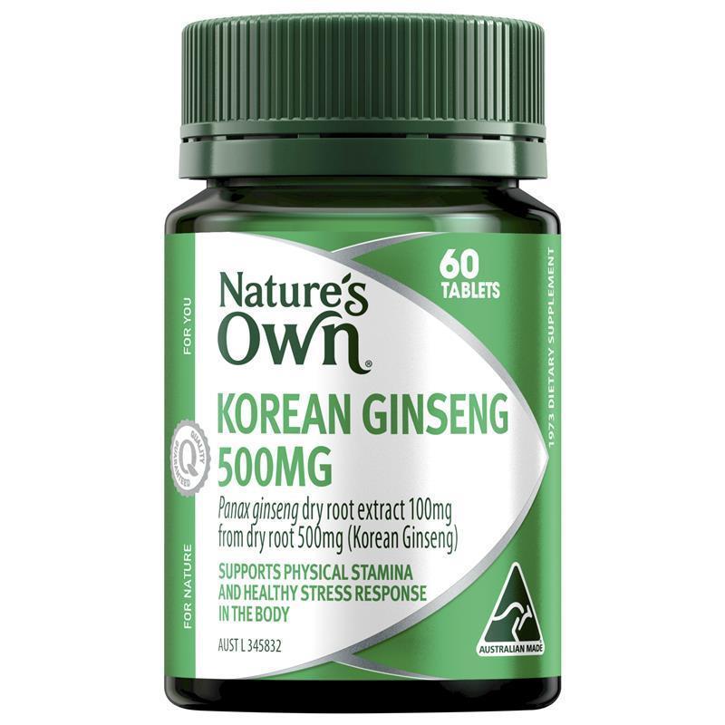 Nature's Own Korean Ginseng 500mg 60 Tablets