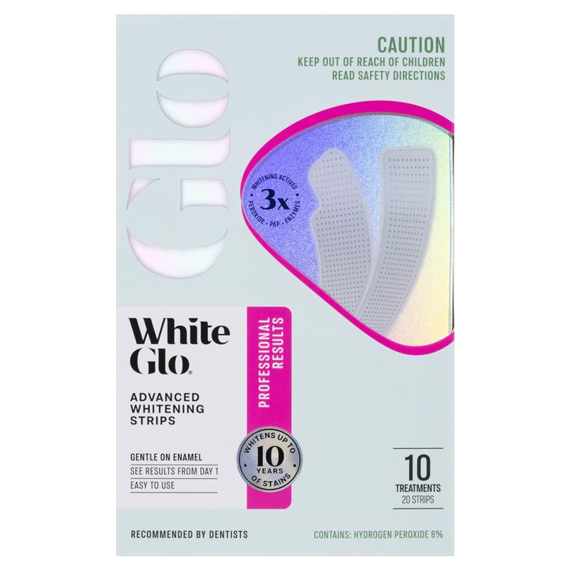 White Glo Advanced Whitening Strips 20 Pack
