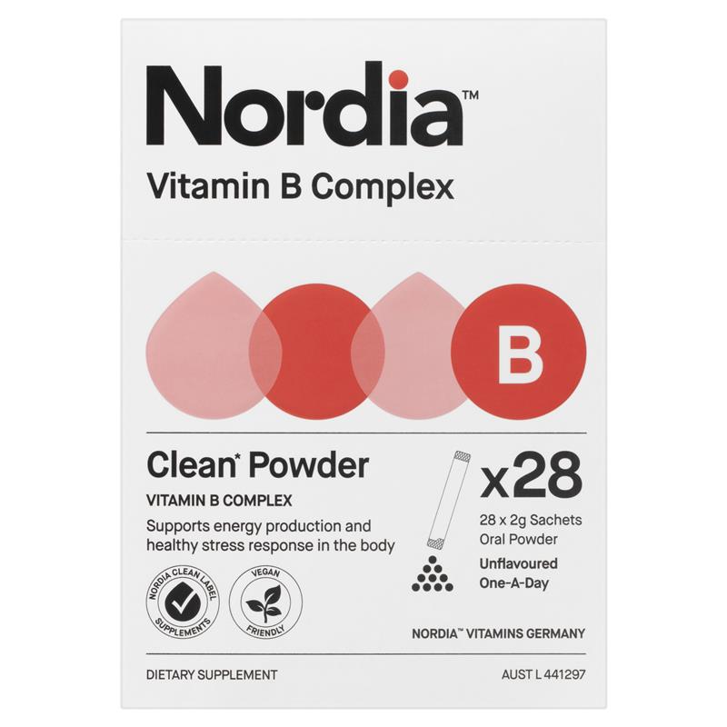 Nordia Vitamin B Complex Unflavoured Powder 28 Sachets - GimmeNow