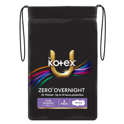 U by Kotex Zero Pads Overnight 8 Pack