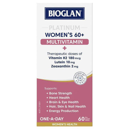 Bioglan Platinum Womens 60 + Multivitamin 60 Tablets