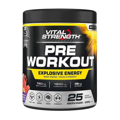 Vital Strength Pre Workout Powder Watermelon Smash 225g