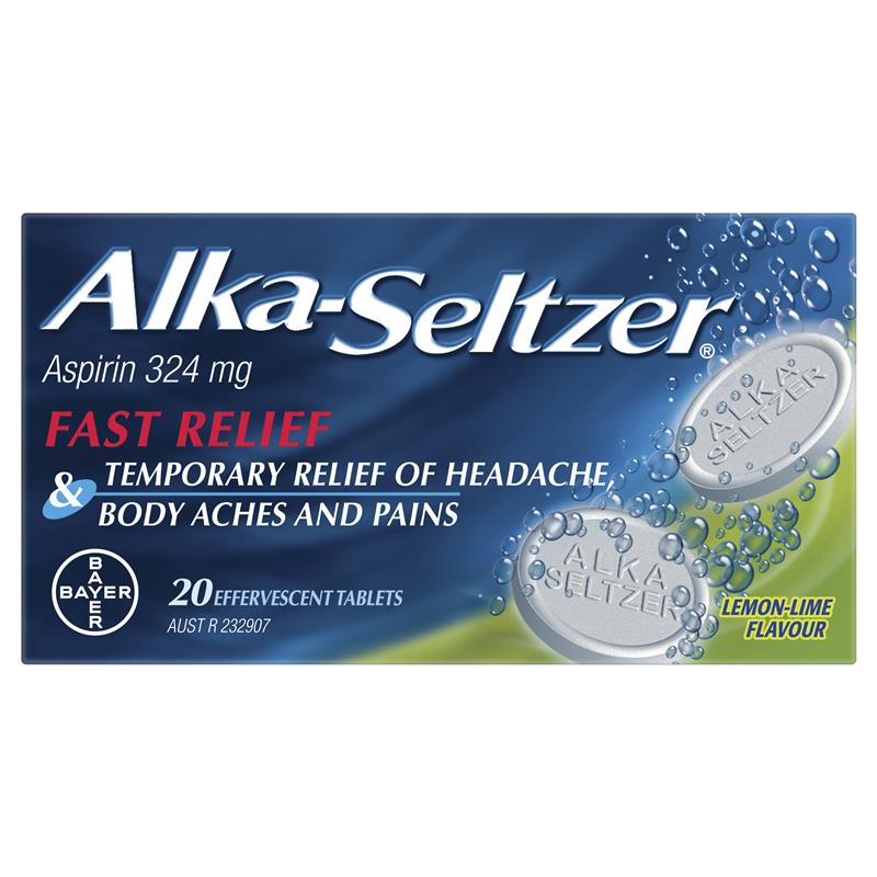 Alka-Seltzer Lemon-Lime Effervescent tablets 20 Pack
