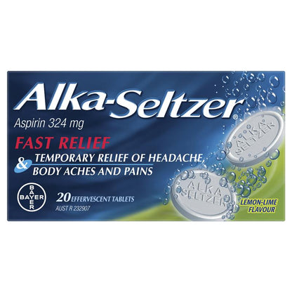 Alka-Seltzer Lemon-Lime Effervescent tablets 20 Pack