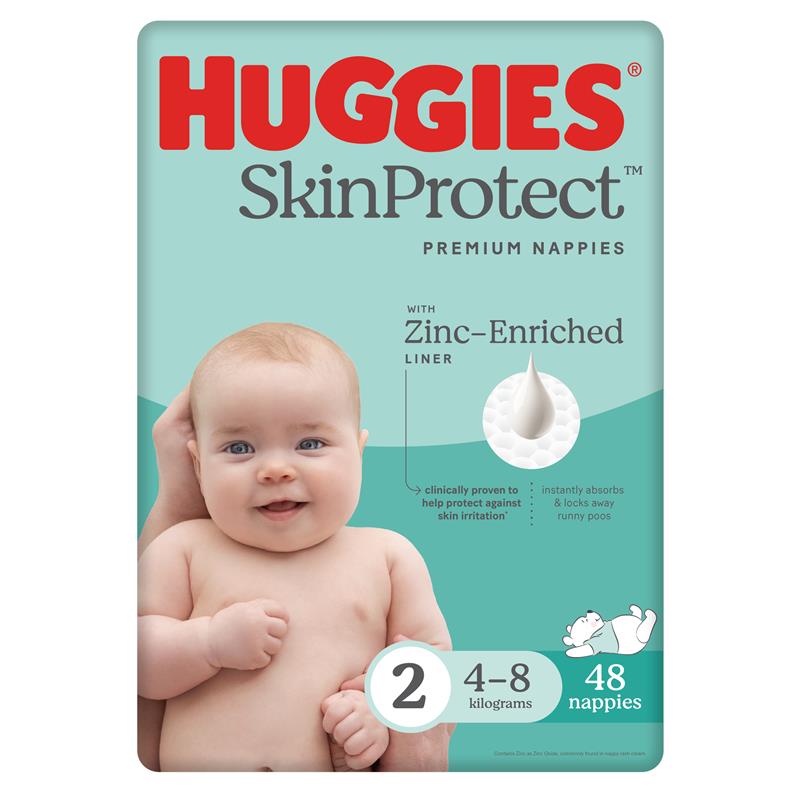 Huggies Skin Protect Nappies Size 2 Infant 4-8kg Bulk 48 Pack