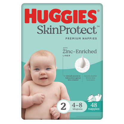 Huggies Skin Protect Nappies Size 2 Infant 4-8kg Bulk 48 Pack