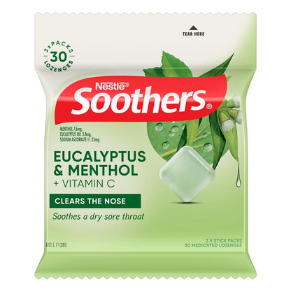 Soothers Eucalyptus & Menthol 3x10 Lozenge Multipack
